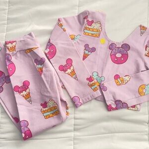 Spoiled and Flashy Girls Mickey Treats Long Sleeve Crop and leggings set